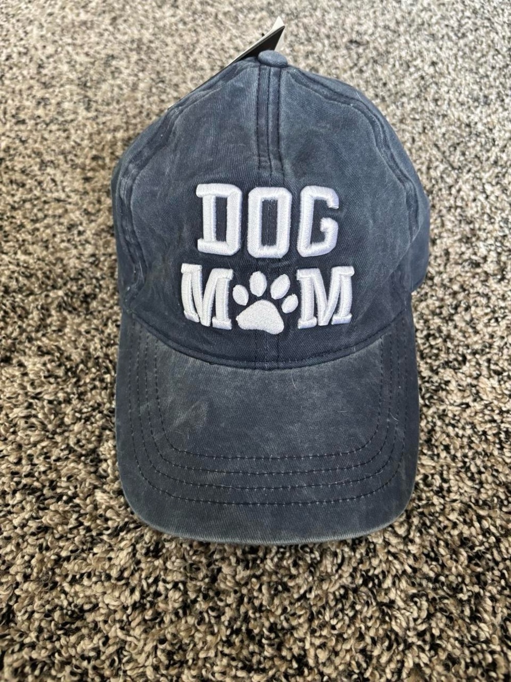 Dog Mom Embroidered Baseball Cap - Navy